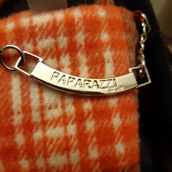 Paparazzi Wool Jacket Orange, White and Black Medium size - Picture 16 of 16